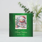 Niedliches grünes Huhn Poncho Flat Weihnachten (Stehend Vorderseite)