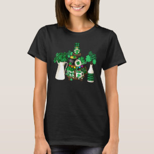 Niedliches grünes Kleeblatt mit Happy St. Patricks T-Shirt