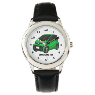 Niedliches grünes Kleinwagen Armbanduhr