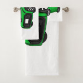 Niedliches grünes Kleinwagen Badhandtuch Set (Insitu)