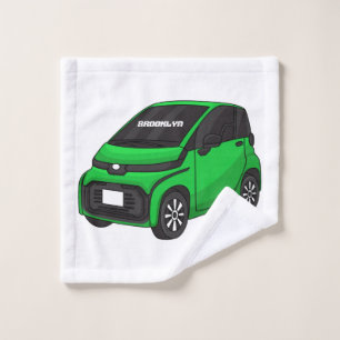 Niedliches grünes Kleinwagen Badhandtuch Set