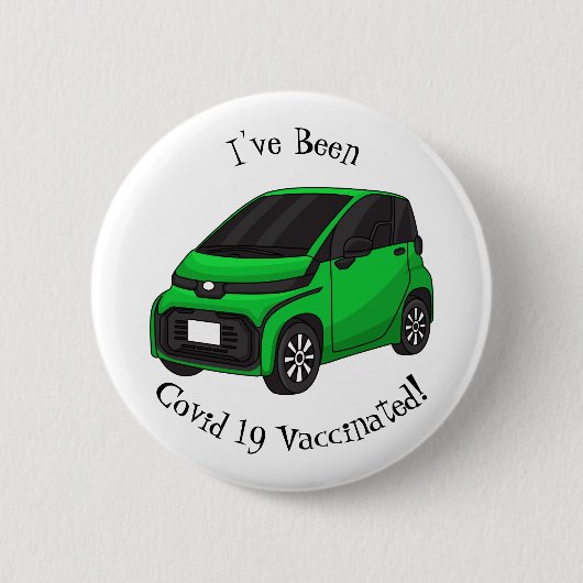 Niedliches grünes Kleinwagen Button (Vorderseite)