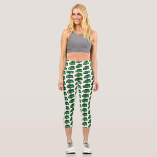 Niedliches grünes Kleinwagen Capri Leggings