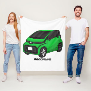 Niedliches grünes Kleinwagen Fleecedecke