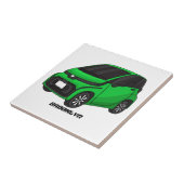 Niedliches grünes Kleinwagen Fliese (Seite)