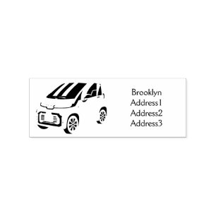 Niedliches grünes Kleinwagen Gummistempel