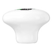 Niedliches grünes Kleinwagen Keramikknauf (Seitenansicht)