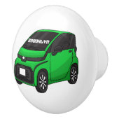 Niedliches grünes Kleinwagen Keramikknauf (Rechts)