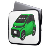 Niedliches grünes Kleinwagen Laptopschutzhülle (Vorderseite Links)