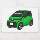 Niedliches grünes Kleinwagen Lebensmitteletikett (Einzelnes Label)