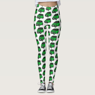Niedliches grünes Kleinwagen Leggings