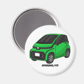 Niedliches grünes Kleinwagen Magnet (Vorderseite/Rückseite)