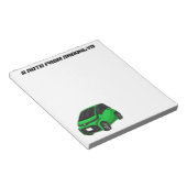 Niedliches grünes Kleinwagen Notizblock (angewinkelt)