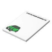 Niedliches grünes Kleinwagen Notizblock (Rotiert)