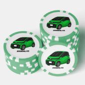 Niedliches grünes Kleinwagen Pokerchips (Stapel)