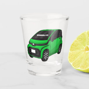 Niedliches grünes Kleinwagen Schnapsglas