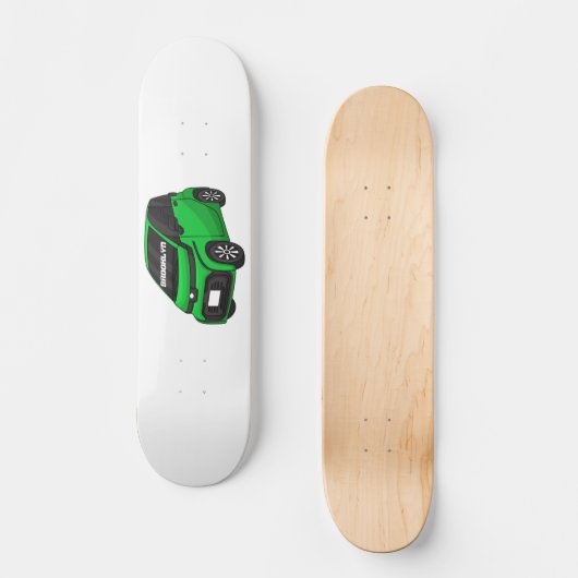 Niedliches grünes Kleinwagen Skateboard (Vorderseite)