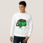 Niedliches grünes Kleinwagen Sweatshirt (Vorne ganz)
