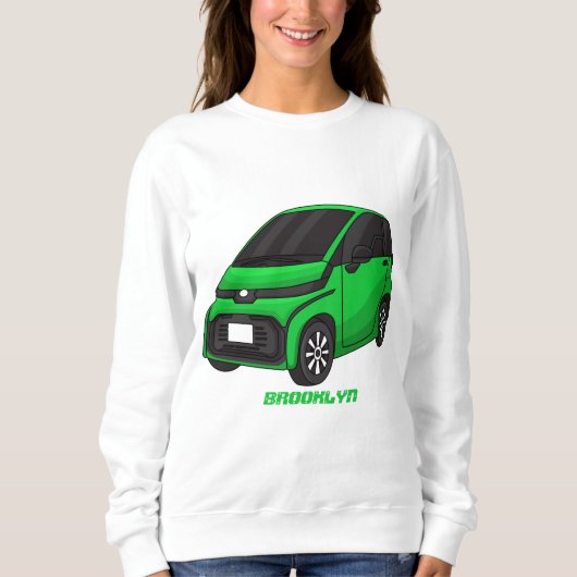 Niedliches grünes Kleinwagen Sweatshirt (Vorderseite)