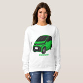 Niedliches grünes Kleinwagen Sweatshirt (Vorne ganz)