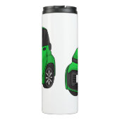 Niedliches grünes Kleinwagen Thermosbecher (Rückseite)