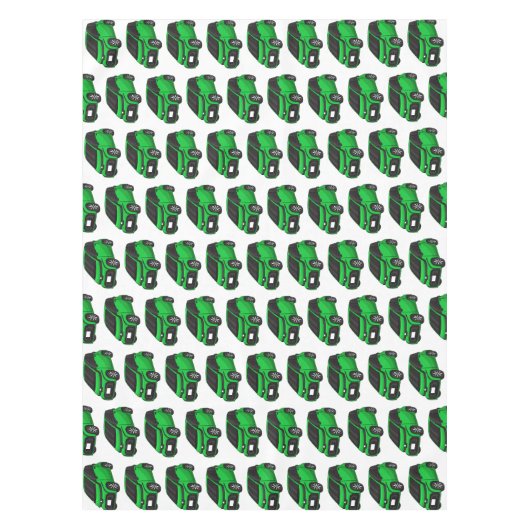 Niedliches grünes Kleinwagen Tischdecke (Vorderseite)