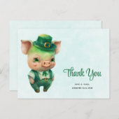 Niedliches Grünes Märchen Schwein in Extravaganter Postkarte (Vorne/Hinten)