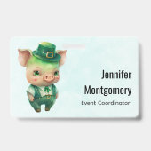 Niedliches grünes Märchenschwein in Extravaganter  Ausweis (Rückseite)