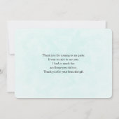 Niedliches grünes Märchenschwein in Extravaganter  Dankeskarte (Rückseite)