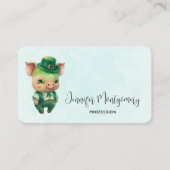 Niedliches grünes Märchenschwein in Extravaganter Visitenkarte (Vorderseite)