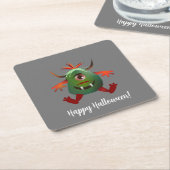 Niedliches grünes Monster Paper Untersetzer (angewinkelt)