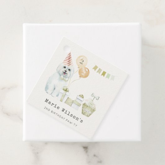 Niedliches grünes Rost Party Welpe Hund jedes Alte Geschenkanhänger (Beispiel)