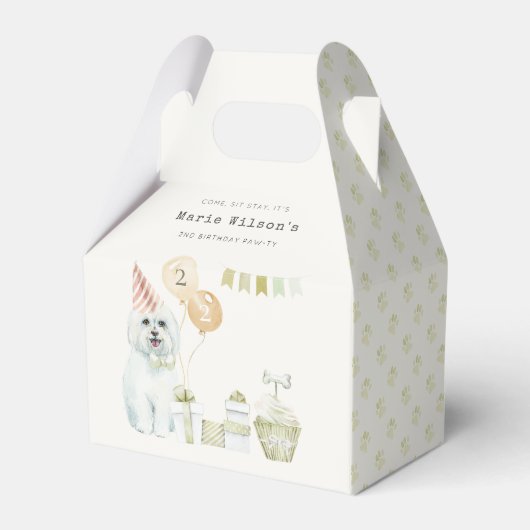 Niedliches grünes Rost Party Welpe Hund jedes Alte Geschenkschachtel (Vorderseite)