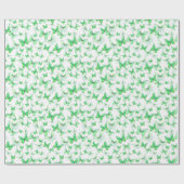 Niedliches grünes Schmetterlingsmuster Geschenkpapier (Flach)