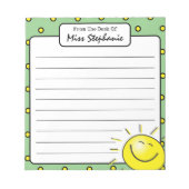 Niedliches grünes Sonnenlicht Lächeln Gesicht von Notizblock (Vorderseite)