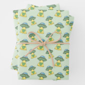 Niedliches grünes UFO-Muster Geschenkpapier Set (Beispiel)