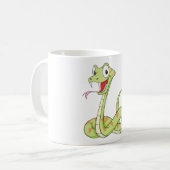 Niedliches grünes Viper-Schlangen-Cartoon-Shirt Kaffeetasse (Vorderseite Links)