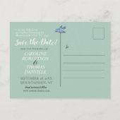 Niedliches Grünes Vogelflorenland Rustikales Rett Ankündigungspostkarte (Rückseite)