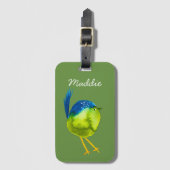 Niedliches grünes Vogelgewässer Gepäckanhänger (Vorderseite Vertikal)