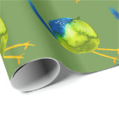 Niedliches grünes Vogelgewässer Geschenkpapier (Rolleneckpunkt)