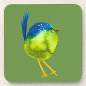 Niedliches grünes Vogelgewässer Getränkeuntersetzer (Vorderseite)