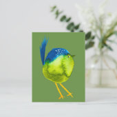 Niedliches grünes Vogelgewässer Postkarte (Stehend Vorderseite)