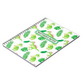 Niedliches Grünes Wasserfarben-Dinosaurier-Muster Notizblock (Linke Seite)