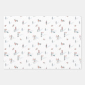 Niedliches grünes Weihnachtswrackpapier Geschenkpapier Set (Vorderseite)