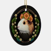 Niedliches Guinea Schwein mit Krone von Primaten Keramik Ornament (Rechts)