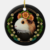 Niedliches Guinea Schwein mit Krone von Primaten Keramik Ornament (Hinten)