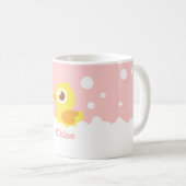 Niedliches Gummiducky im Schaumbad für Mädchen Kaffeetasse (VorderseiteRechts)
