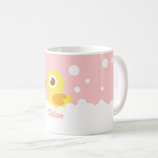 Niedliches Gummiducky im Schaumbad für Mädchen Kaffeetasse (VorderseiteRechts)