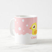 Niedliches Gummiducky im Schaumbad für Mädchen Kaffeetasse (Vorderseite Links)