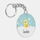 Niedliches Gummiducky im Schaumbad Schlüsselanhänger (Vorderseite links)